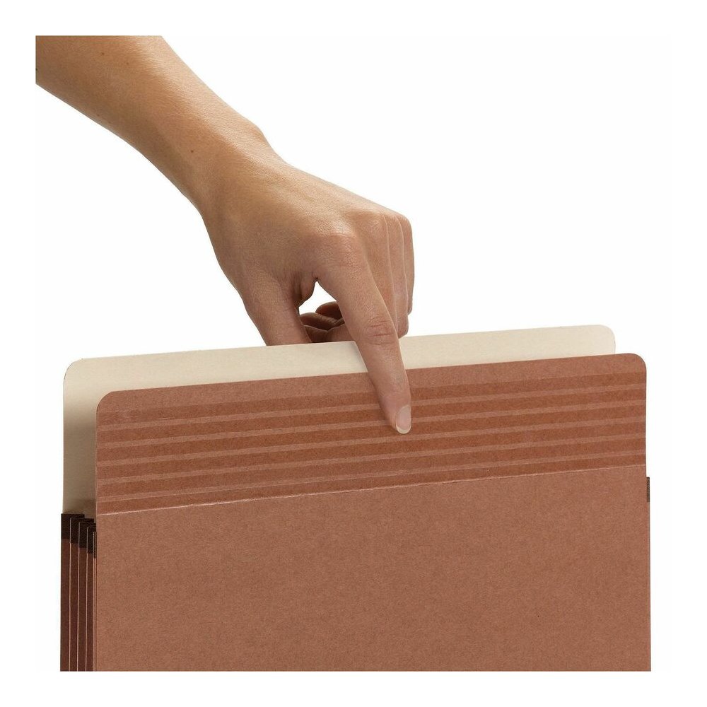 Smead Easy Grip Straight Tab Cut Letter Recycled File Pocket - 8 1/2" x 11" - 3 1/2" Expansion - Redrope - Tear Proof, Reinforced Gusset, Tear Resistant - 30% Recycled - 25 / Box. Picture 6