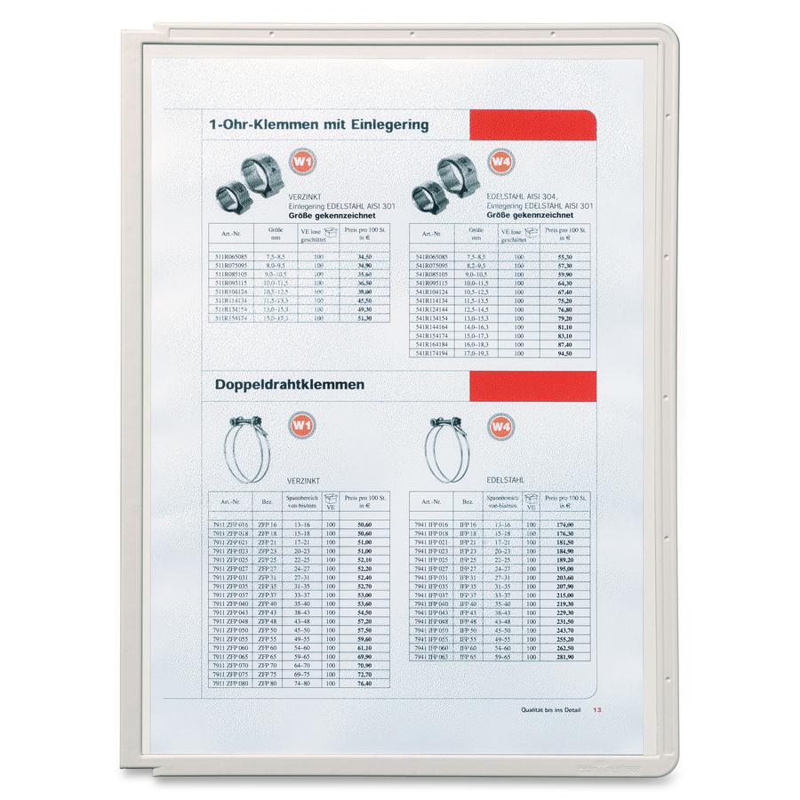 DURABLE&reg; Replacement Panels for SHERPA&reg;/VARIO&reg; Reference Display System - Replacement Panels - Gray - 5 Pack - SHERPA/VARIO Design. Picture 2