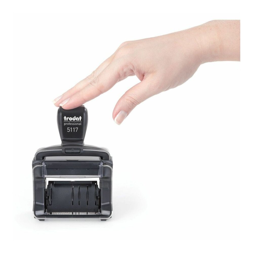 Trodat Professional 12 Message Date Stamp - Message Stamp - ANSWERED, BACKORDERED, CANCELLED, BILLED, RECEIVED, EMAILED, CHECKED, DELIVERED, ENTERED, PAID, SHIPPED, ... - 10000 Impression(s) - Black -. Picture 2