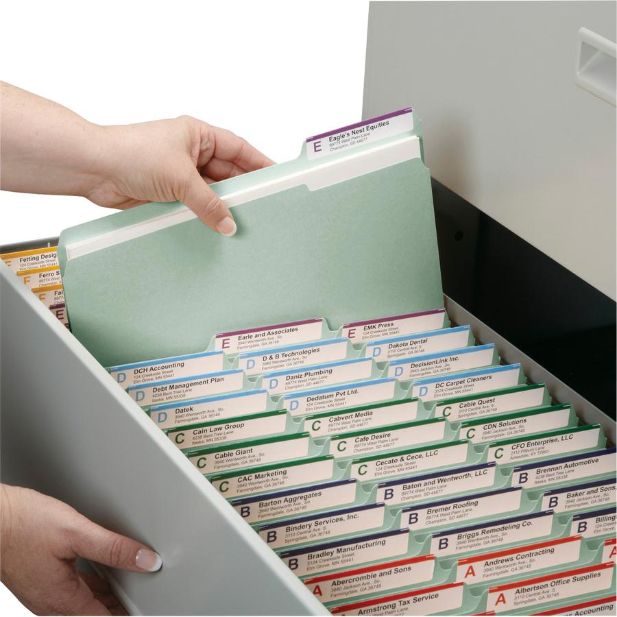 Smead 1/3 Tab Cut Letter Recycled Fastener Folder - 8 1/2" x 11" - 1" Expansion - 2 x 2K Fastener(s) - 2" Fastener Capacity for Folder - Top Tab Location - Right of Center Tab Position - Pressboard - . Picture 2