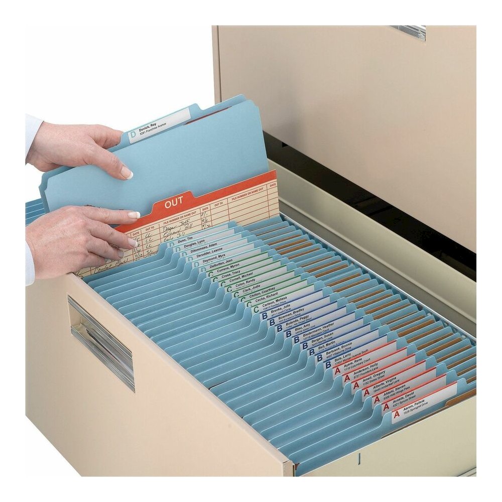 Smead 2/5 Tab Cut Letter Recycled Classification Folder - 8 1/2" x 11" - 2" Expansion - 2 x 2K Fastener - 2" Fastener Capacity - Top Tab Location - Right of Center Tab Position - 2 Divider - 25 pt. - . Picture 4