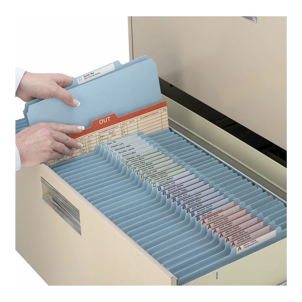 Smead 2/5 Tab Cut Letter Recycled Classification Folder - 8 1/2" x 11" - 2" Expansion - 4 x 2K Fastener - 1" Fastener Capacity, 2" Fastener Capacity - Top Tab Location - Right of Center Tab Position -. Picture 3