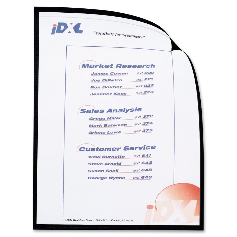 C-Line Cubicle Keepers Display Pockets for Metal Surfaces - Magnetic, 8-1/2 x 11, 25/BX, 37991. Picture 3