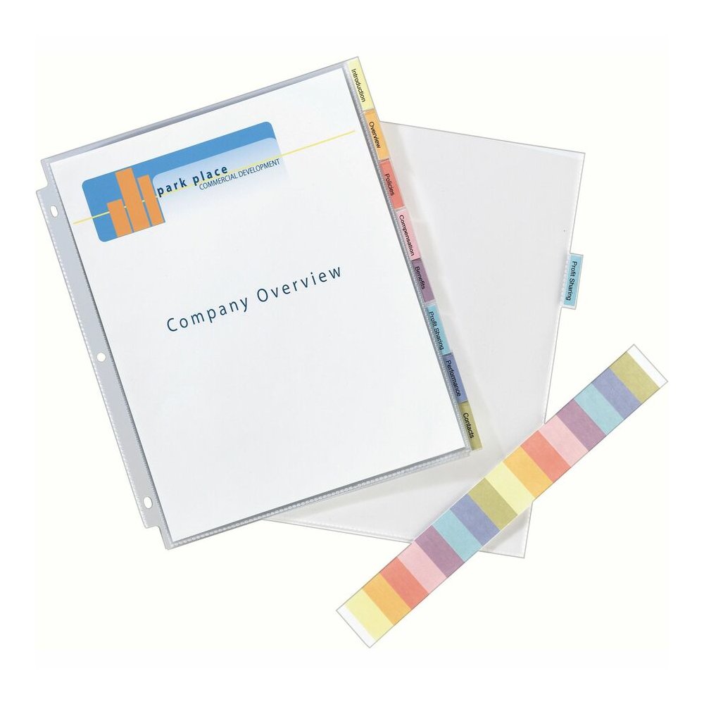 Avery&reg; Tabbed Sheet Protectors - 10 x Sheet Capacity - For Letter 8 1/2" x 11" Sheet - 3 x Holes - Ring Binder - Top Loading - Clear - Polypropylene - 8 / Set. Picture 3