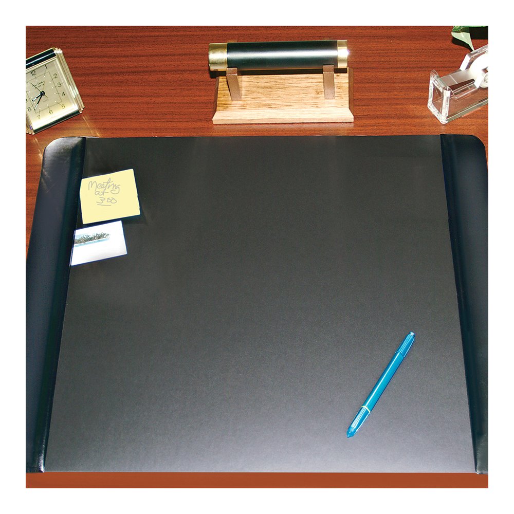 Artistic Matte Black Executive Desk Pad - Rectangular - 24" Width x 19" Depth - Foam Backing - Vinyl - Black. Picture 2