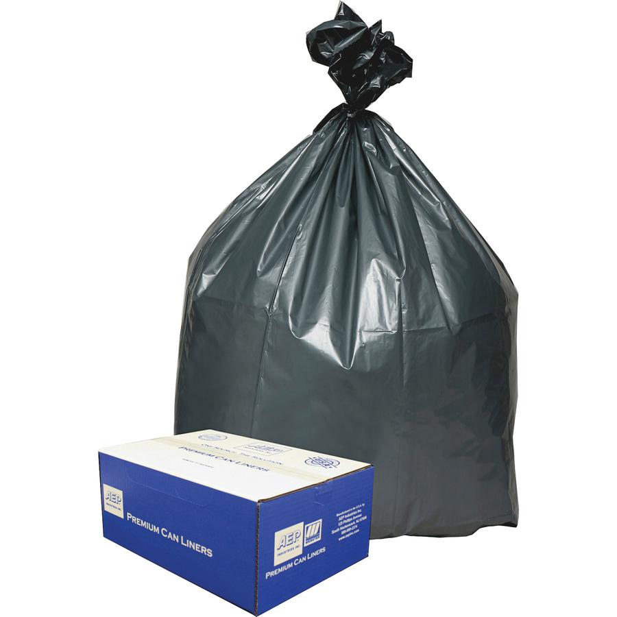 Berry Super Heavy-Duty Platinum Plus Liners - Extra Large Size - 56 gal/200 lb Capacity - 48" Length x 43" Width - Gray - Resin - Can, Industrial Trash - Recycled - 50 / Carton. Picture 2