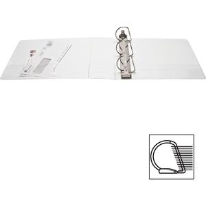 Business Source Basic D-Ring White View Binders - 3" Binder Capacity - Letter - 8 1/2" x 11" Sheet Size - Fastener: D-Ring - Polypropylene - White - 1.70 lb - No - Clear Overlay - 1 Each. Picture 11