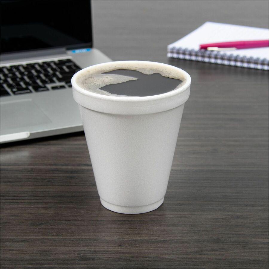 Dart 12 oz Squat Insulated Foam Cups - 40 / Pack - Round - 25 / Carton - White - Foam - Beverage, Tea, Coffee, Soft Drink, Juice, Hot Cider, Hot Chocolate, Cappuccino, Cold Drink, Hot Drink. Picture 2