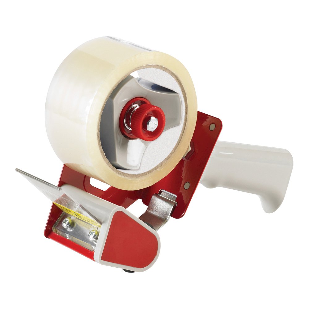 Business Source Pistol Grip Tape Dispenser - 3" Core - Adjustable Tension Mechanism - Red - 1 Each. Picture 3