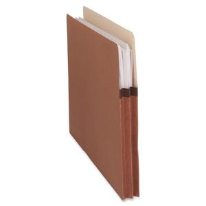 Business Source Straight Tab Cut Letter Recycled File Pocket - 8 1/2" x 11" - 1 3/4" Expansion - Redrope - Redrope - Tyvek Gusset, Reinforced Gusset, Tear Proof, Sturdy, Durable - 30% Recycled - 25 / . Picture 3