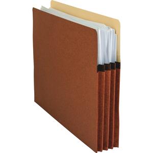 Business Source Straight Tab Cut Letter Recycled File Pocket - 8 1/2" x 11" - 3 1/2" Expansion - Redrope - Redrope - Tyvek Gusset, Tear Proof, Reinforced Gusset, Sturdy, Durable - 30% Recycled - 25 / . Picture 3