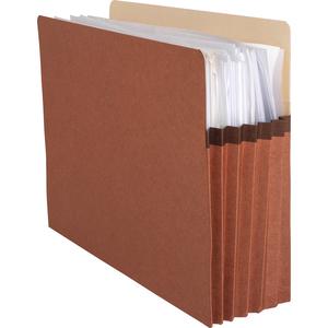 Business Source Straight Tab Cut Letter Yes File Pocket - 8 1/2" x 11" - 1200 Sheets Capacity - 5 1/4" Expansion - Redrope - Tear Proof, Tyvek Gusset, Reinforced Gusset, Sturdy, Durable - 30% Recycled. Picture 5