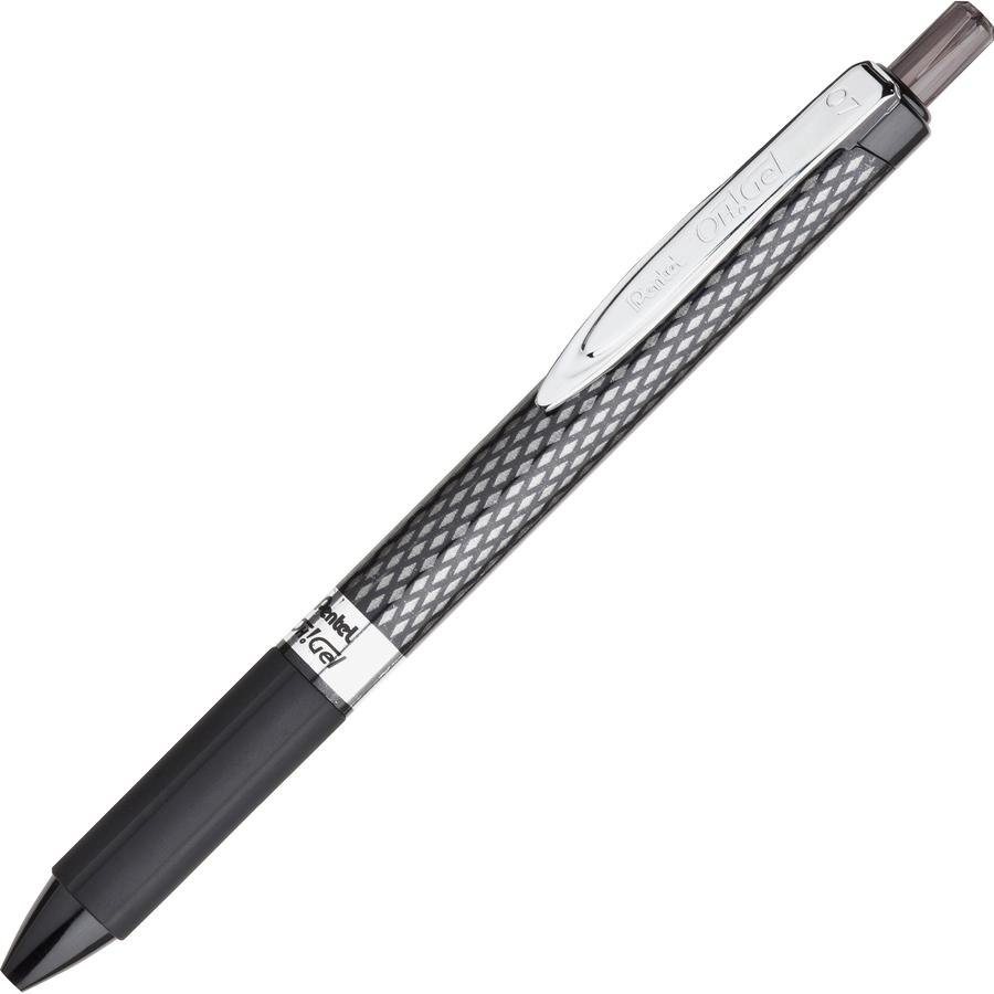 Pentel OH! Medium Point Gel Pens - Black Ink - Gel-based - Carbon Fiber Barrel - 1 Dozen. Picture 9