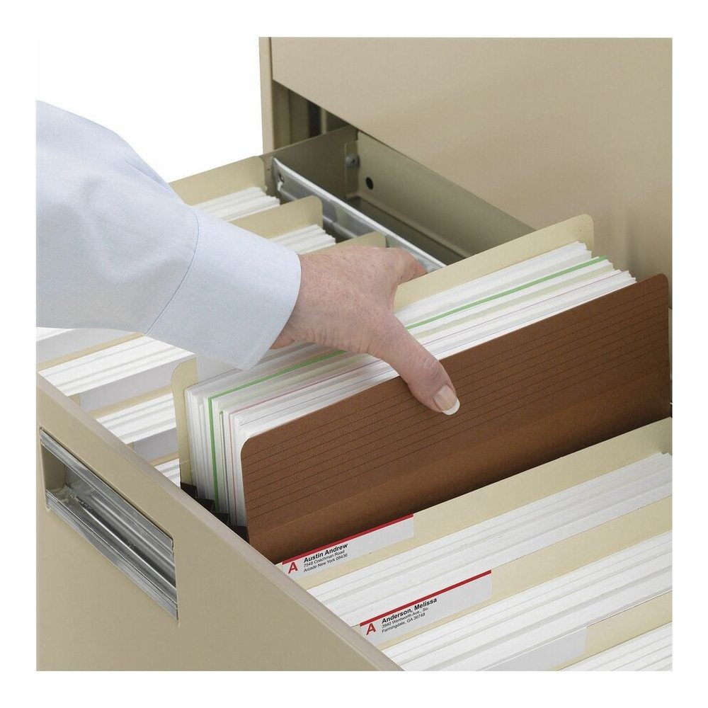 Smead Easy Grip Straight Tab Cut Legal Recycled File Pocket - 8 1/2" x 14" - 1 3/4" Expansion - Redrope - Tear Proof, Tear Resistant, Reinforced Gusset - 30% Recycled - 25 / Box. Picture 6