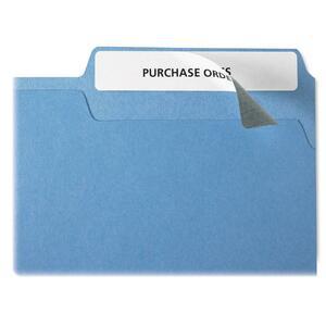 Business Source Block-out File Folder Labels - 3 7/16" Length - Permanent Adhesive - Laser, Inkjet - White - 30 / Sheet - 750 / Pack. Picture 4