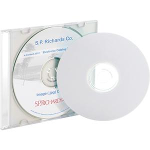 Business Source CD/DVD Labels - 4 5/8" Diameter - Permanent Adhesive - Circle - Inkjet, Laser - White - 100 / Pack. Picture 2