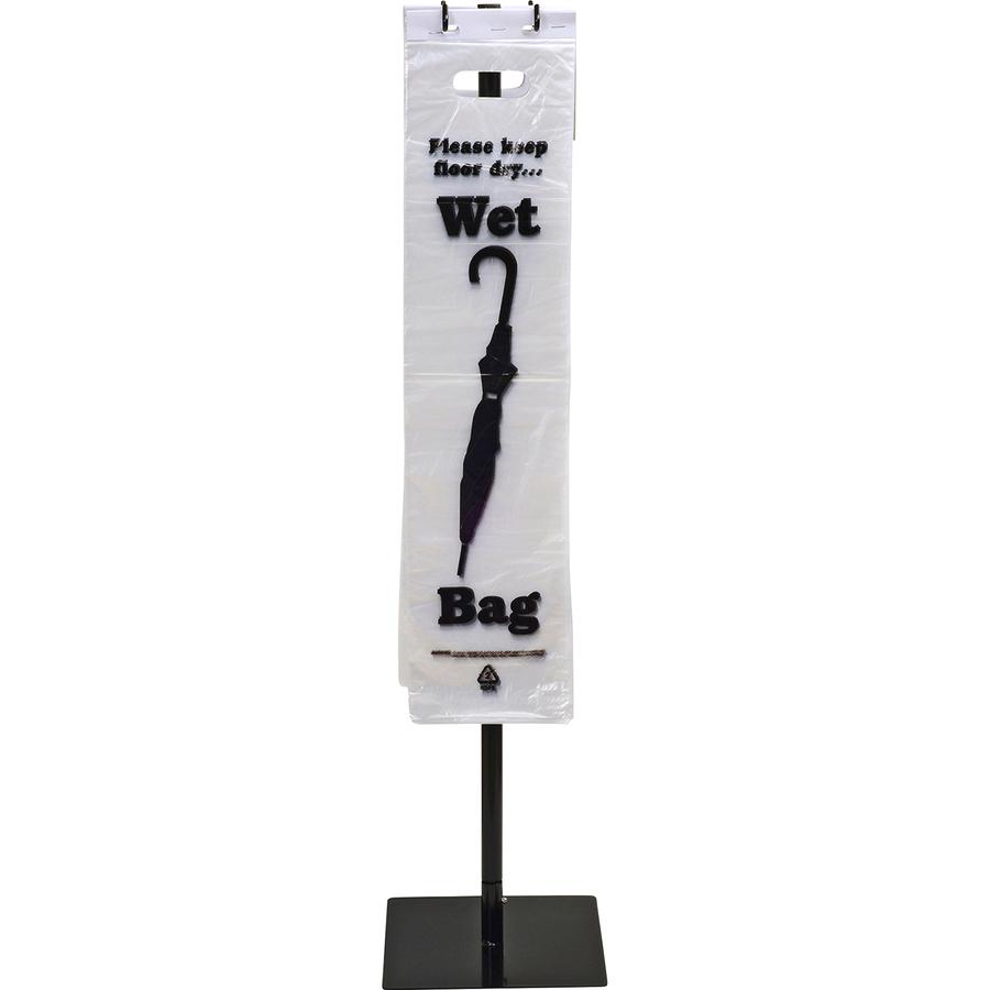 Tatco Wet Umbrella Bags - 7" Width x 31" Length - Clear, Black - Plastic - 1000/Carton - Umbrella. Picture 3