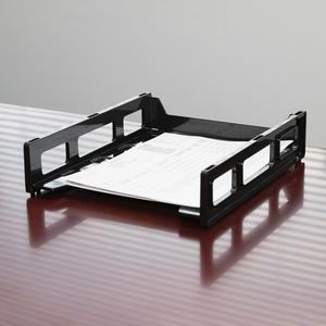 Business Source Front-Load Stackable Letter Tray - Desktop - Stackable - 25% Recycled - Black - Plastic - 1 Each. Picture 3