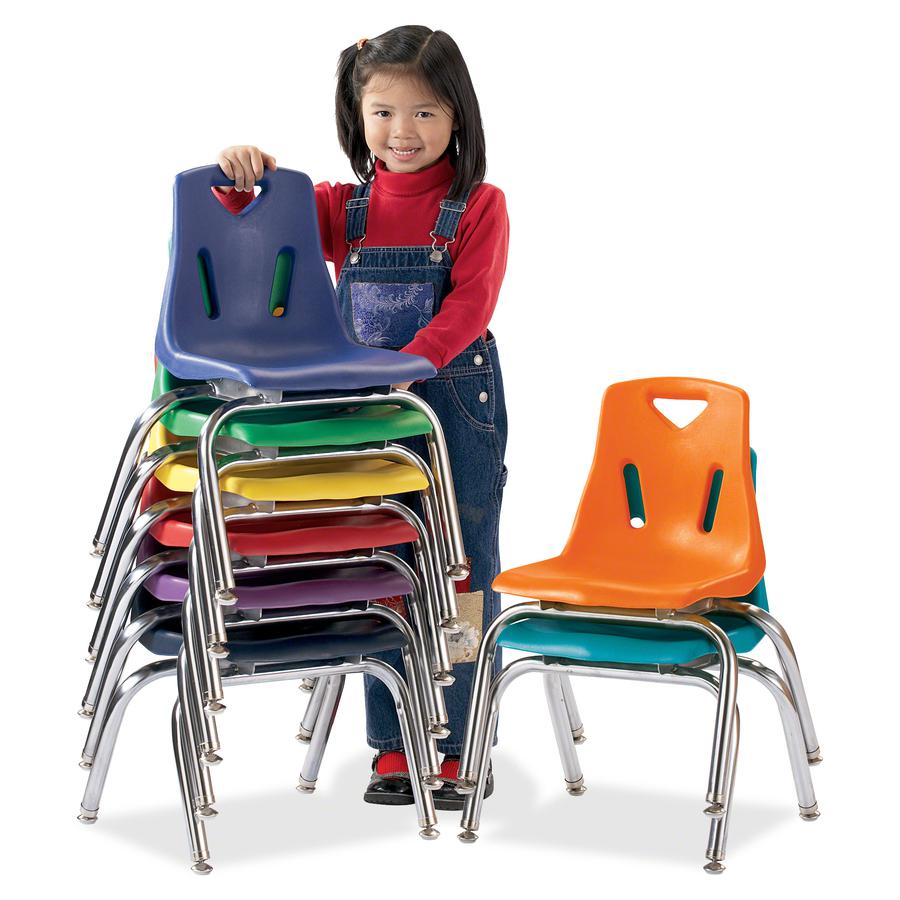Jonti-Craft Berries Plastic Chairs with Chrome-Plated Legs - Orange Polypropylene Seat - Steel Frame - Four-legged Base - Orange - 1 Each. Picture 5