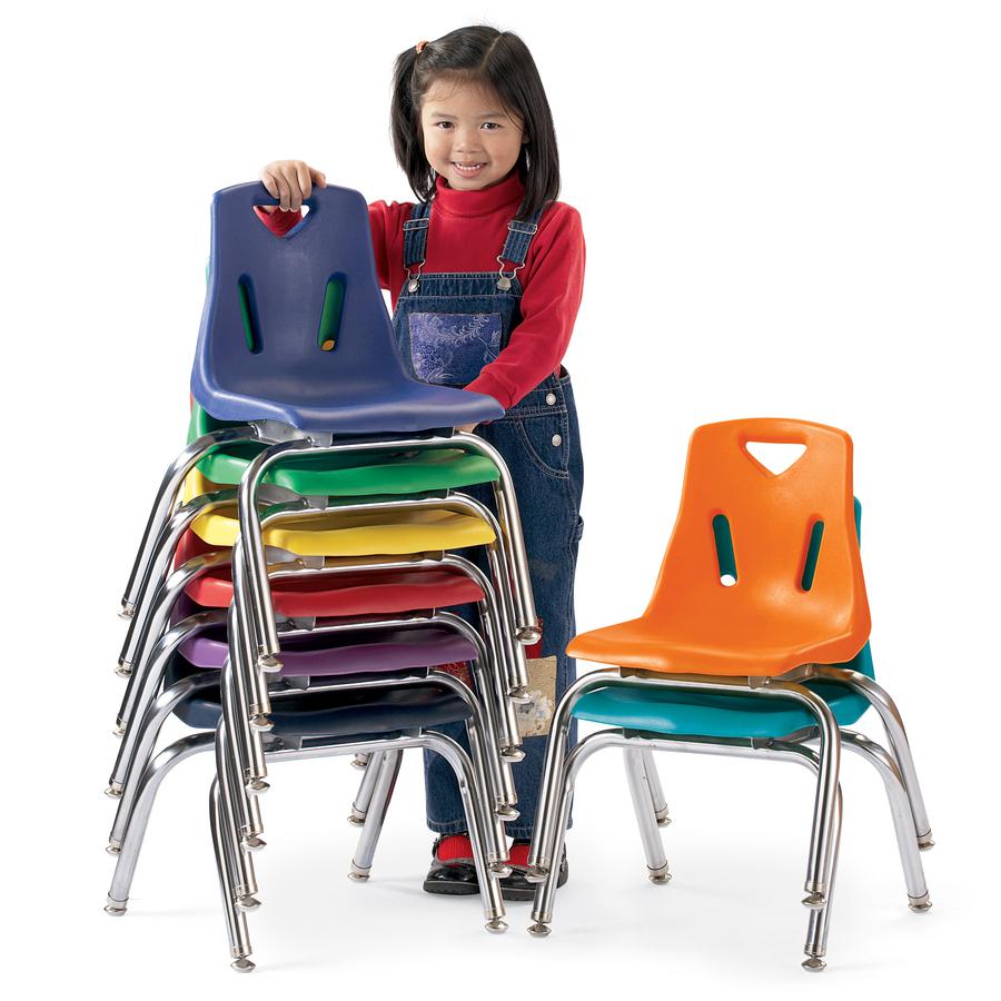 Jonti-Craft Berries Stacking Chair - Steel Frame - Four-legged Base - Navy - Polypropylene - 1 Each. Picture 5