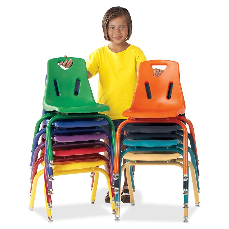 Jonti-Craft Berries Powder-Coated Leg Color 14" Plastic Chair - Steel Frame - Red - Plastic, Polypropylene - 1 Each. Picture 2