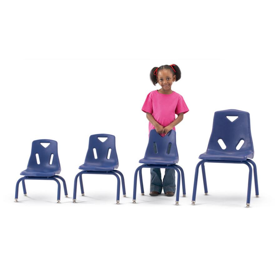 Jonti-Craft Berries Plastic Chair with Powder Coated Legs - Steel Frame - Four-legged Base - Blue - Polypropylene - 1 Each. Picture 2