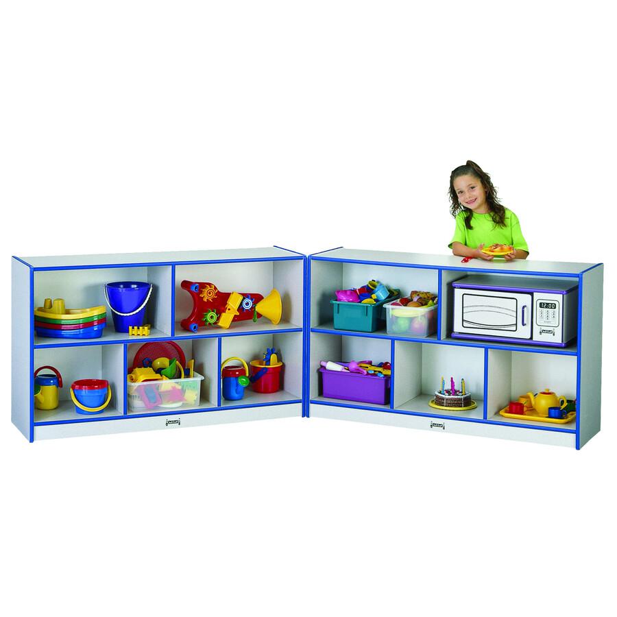 Jonti-Craft Rainbow Accents Fold-n-Lock Storage Shelf - 29.5" Height x 96" Width x 15" Depth - Lockable, Foldable - Teal - Hard Rubber - 1 Each. Picture 3