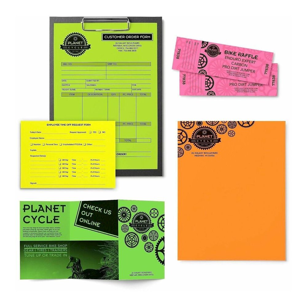 Astrobrights Color Copy Paper - "Neon" ,  5 Assorted Colours - Letter - 8 1/2" x 11" - 24 lb Basis Weight - Green Seal - Acid-free, Lignin-free, Heavyweight, Fade Resistant - Cosmic Orange, Lift-off L. Picture 3