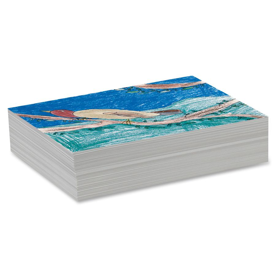 Pacon Drawing Paper - 500 Sheets - Plain - 9" x 12" - White Paper - Standard Weight - 500 / Ream. Picture 2