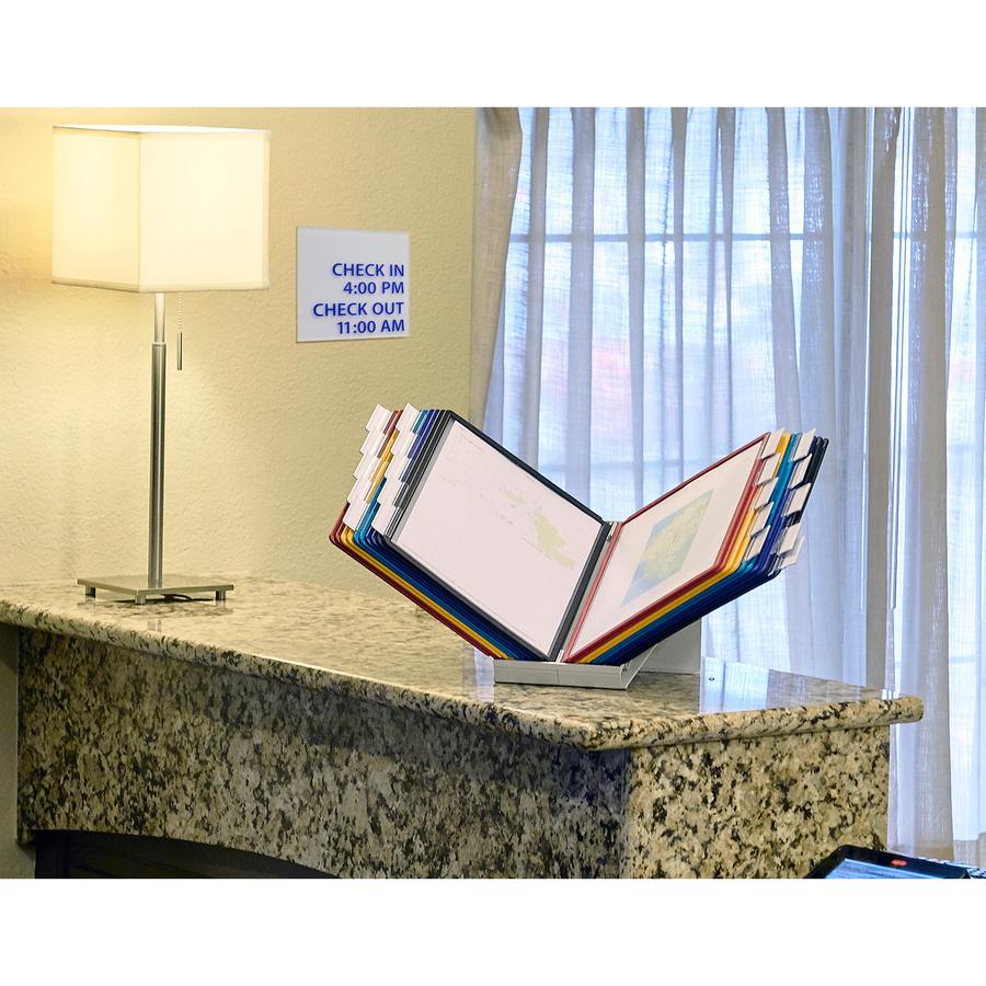 DURABLE&reg; VARIO&reg; Desktop Reference Display System - Desktop - 20 Double Sided Panels - Letter Size - Anti-Reflective/Non-Glare - Assorted Colors. Picture 6