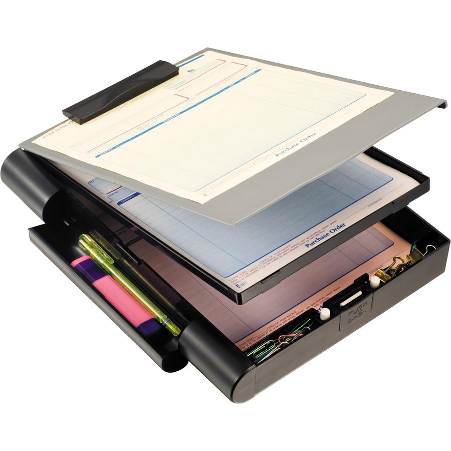 Officemate Double Storage Top-opening Form Holder - 0.75" Clip Capacity - Top Opening - 9" x 12" - Plastic - Gray - 1 Each. Picture 6