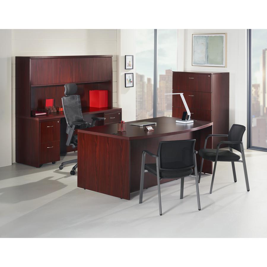 Lorell Essentials Series Box/Box/File Mobile File Cabinet - 15.8" x 22" x 1" x 28.6" - 3 x Box, File Drawer(s) - Finish: Laminate, Mahogany - Leveling Glide, Durable. Picture 2