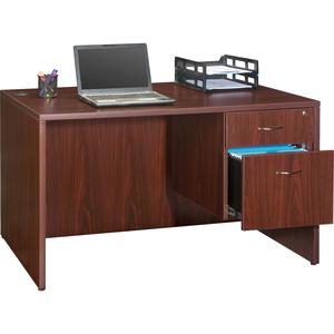 Lorell Essentials Series Box/File Hanging File Cabinet - 15.5" x 21.9" x 18.9" - 2 x Box, File Drawer(s) - Double Pedestal - Finish: Laminate, Mahogany - Ball-bearing Suspension, Lockable Drawer, Adju. Picture 6