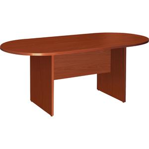 Lorell Essentials Oval Conference Tabletop - 1" Height x 94.5" Width x 47.3" Depth x 1.3" Thickness - Finish: Cherry, Laminate - 1 Each. Picture 3