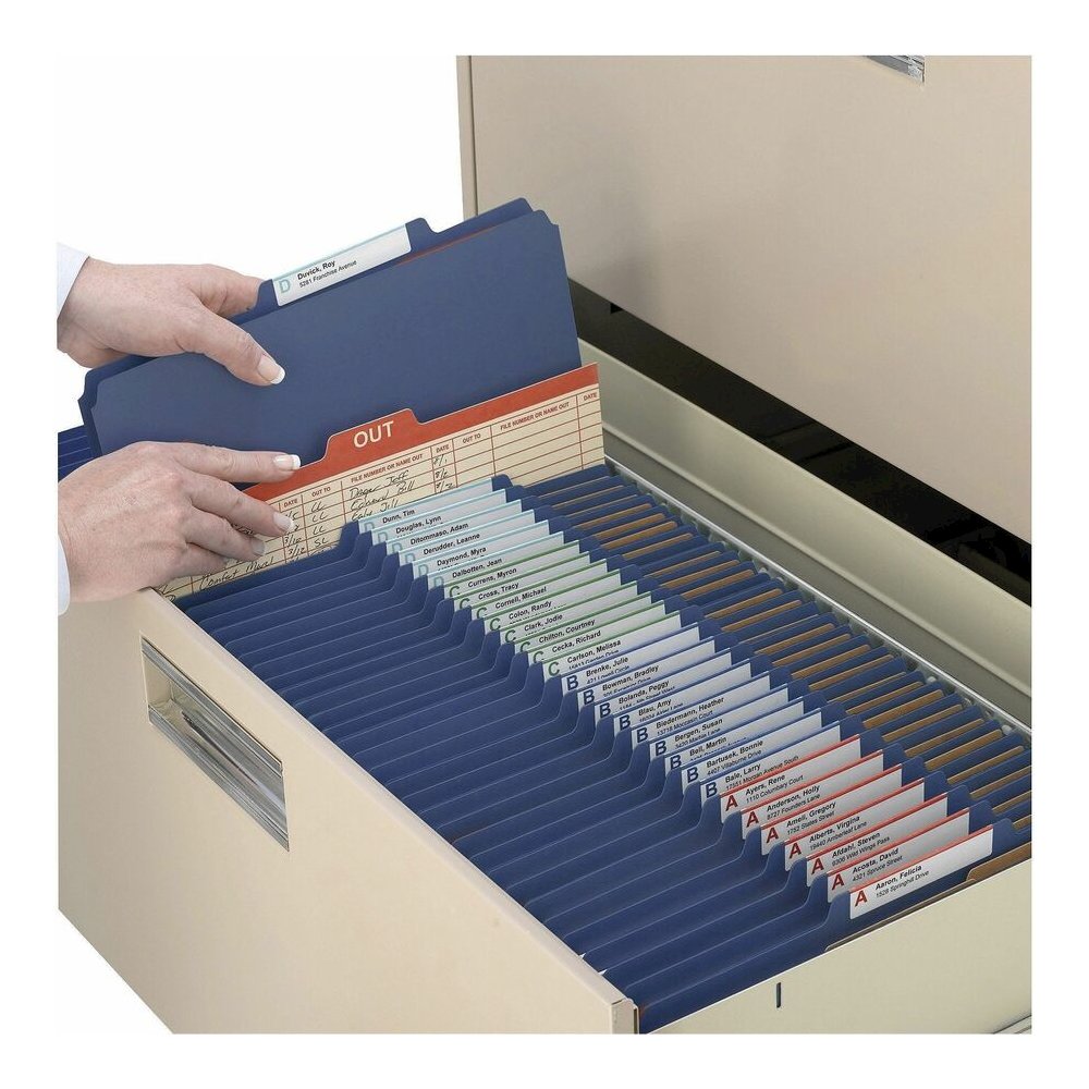 Smead SafeSHIELD 2/5 Tab Cut Letter Recycled Classification Folder - 8 1/2" x 11" - 2" Expansion - 2 x 2S Fastener - 2" for Folder, Divider - Top Tab Location - Right of Center Tab Position - 2 Divide. Picture 6