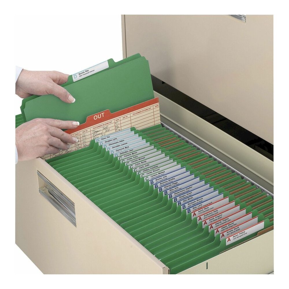 Smead SafeSHIELD 2/5 Tab Cut Letter Recycled Classification Folder - 8 1/2" x 11" - 2" Expansion - 2 x 2S Fastener - 2" for Folder, Divider - Top Tab Location - Right of Center Tab Position - 2 Divide. Picture 8