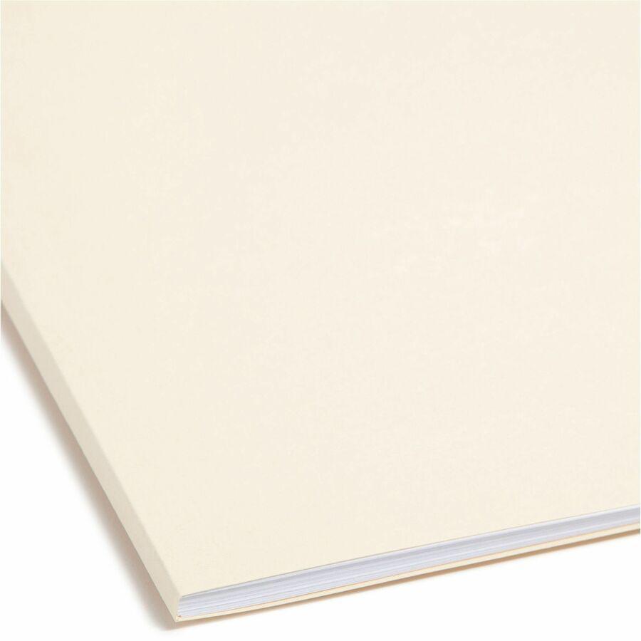 Smead 1/3 Tab Cut Letter Recycled Fastener Folder - 8 1/2" x 11" - 3/4" Expansion - 2 x 2S Fastener(s) - Top Tab Location - Assorted Position Tab Position - Manila - Manila - 10% Recycled - 50 / Box. Picture 2