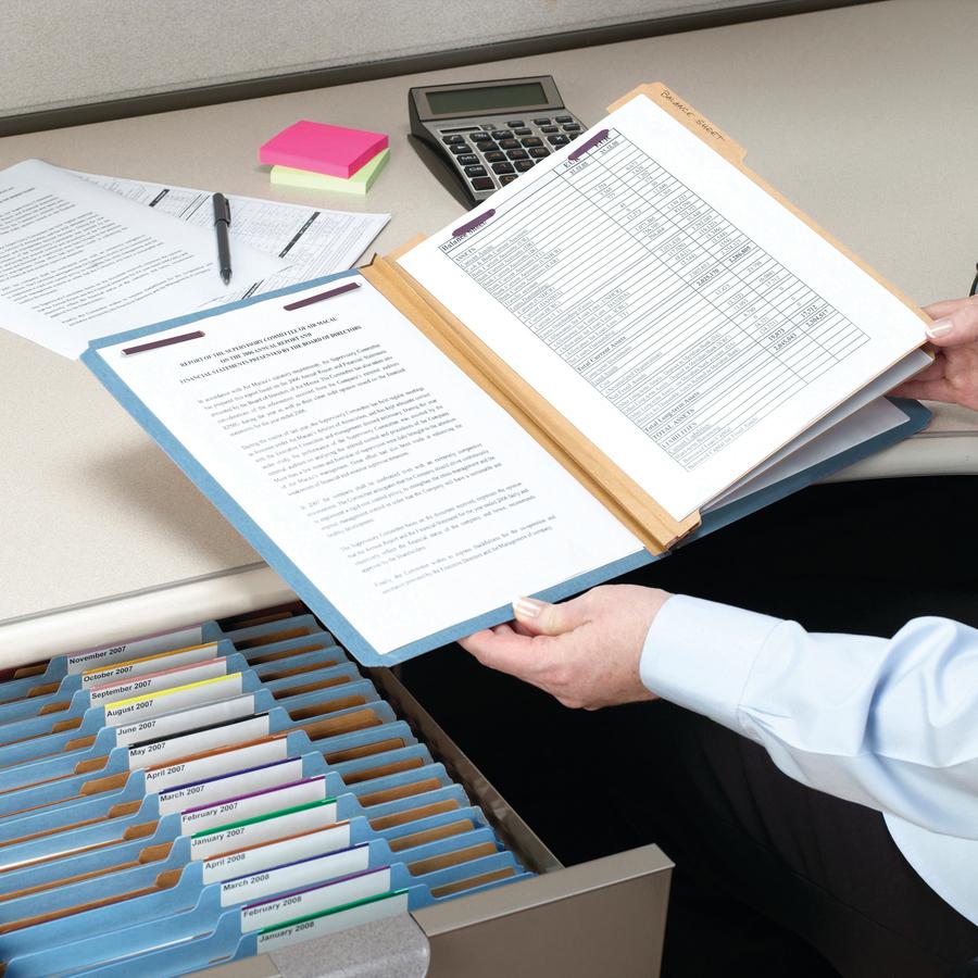 Smead Premium Pressboard Classification Folders with SafeSHIELD&reg; Coated Fastener Technology - Legal - 8 1/2" x 14" Sheet Size - 2" Expansion - 6 Fastener(s) - 2" Fastener Capacity for Folder, 1" F. Picture 2