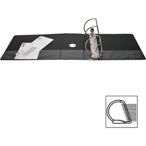Business Source Basic D-Ring View Binders - 5" Binder Capacity - Letter - 8 1/2" x 11" Sheet Size - Fastener: D-Ring - Polypropylene - Black - No - Clear Overlay - 1 Each. Picture 10