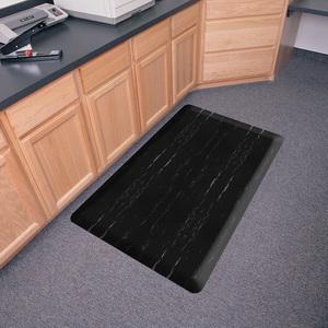 Genuine Joe Marble Top Anti-fatigue Floor Mats - Office, Bank, Cashier's Station, Industry - 60" Length x 36" Width x 0.500" Thickness - Black Marble - 1Each. Picture 2