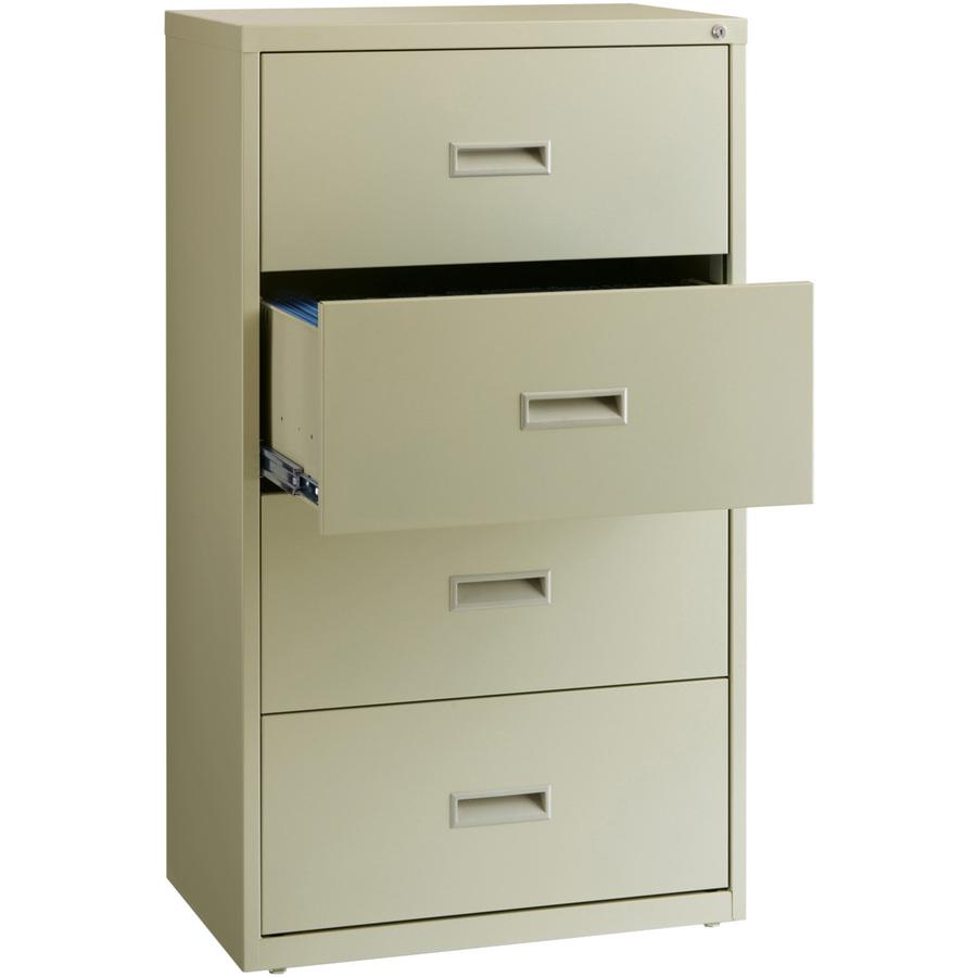 Lorell Value Lateral File - 4-Drawer - 30" Width x 18.6" Depth x 52.5" Height - 4 x Drawer(s) for File - A4, Legal, Letter - Interlocking, Adjustable Glide, Ball-bearing Suspension, Label Holder - Put. Picture 2