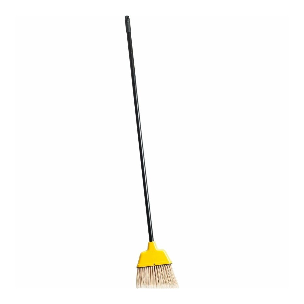 Genuine Joe Angle Broom - Polyvinyl Chloride (PVC) Bristle - 47" Handle Length - 54.5" Overall Length - Plastic Handle - Yellow - 1 Each. Picture 6
