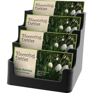 Deflecto 4 Tier Business Card Holder - 3.8" x 3.9" x 3.5" x - Plastic - 1 Each - Black - Storage Compartment, Durable, Recyclable. Picture 4