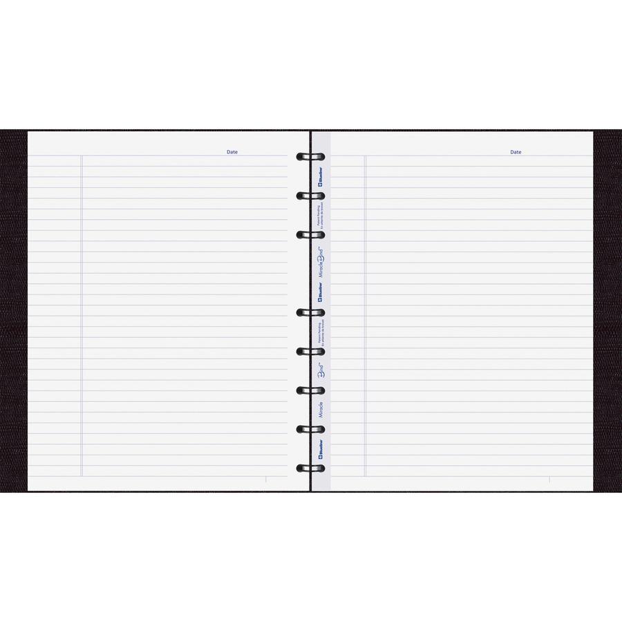 Blueline MiracleBind College Ruled Notebooks - 150 Sheets - 150 Pages - Twin Wirebound - Ruled Margin - 9 1/4" x 7 1/4" - Black Ribbed Cover - Micro Perforated, Index Sheet, Self-adhesive Tab, Pocket,. Picture 5