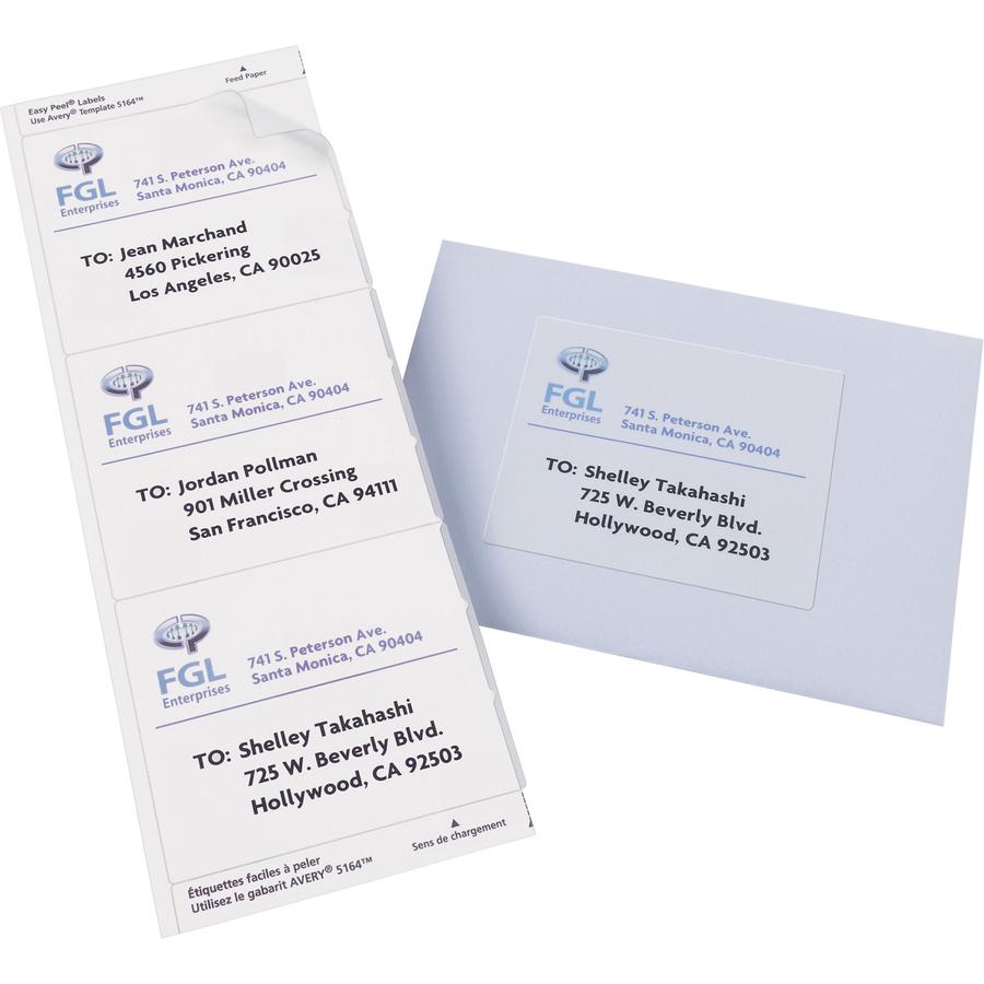 Avery&reg; Clear Shipping Labels, Sure Feed, 3-1/3" x 4" , 60 Labels (18664) - 3 21/64" Width x 4" Length - Permanent Adhesive - Rectangle - Inkjet - Clear - Film - 6 / Sheet - 10 Total Sheets - 60 To. Picture 5