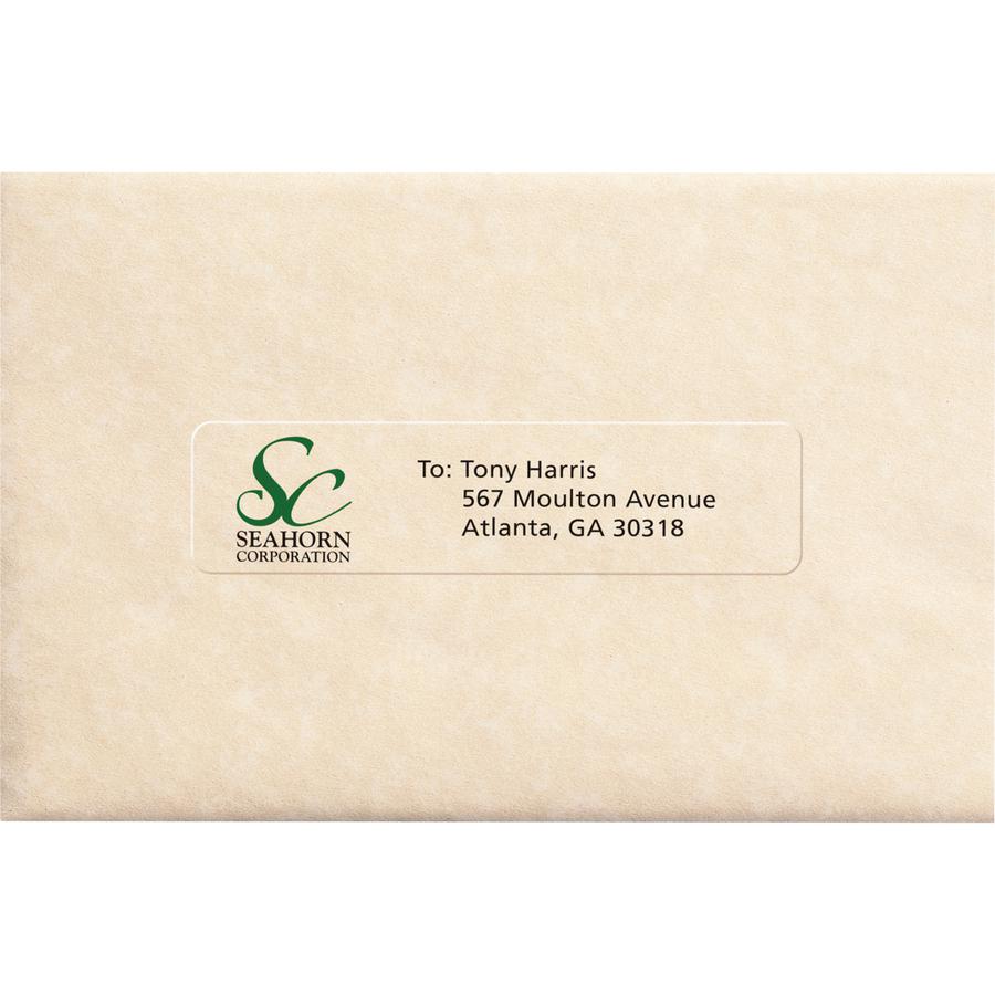 Avery&reg; Easy Peel Inkjet Printer Mailing Labels - 1" Width x 4" Length - Permanent Adhesive - Rectangle - Inkjet - Clear - Film - 20 / Sheet - 10 Total Sheets - 200 Total Label(s) - 5. Picture 2