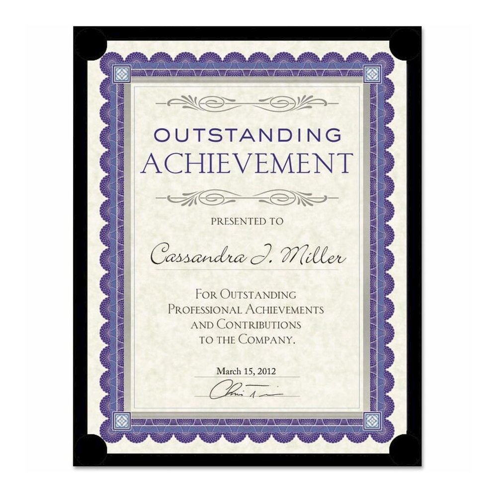 Southworth Letter Certificate Holder - 8 1/2" x 11" - Linen - Black - Heavyweight, Tab, Acid-free, Lignin-free - 0% Recycled - 10 / Pack. Picture 4