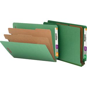 Nature Saver Letter Yes Classification Folder - 8 1/2" x 11" - End Tab Location - 2 Divider - 25 pt. - Fiberboard - Green - 100% Recycled - 10 / Box. Picture 8