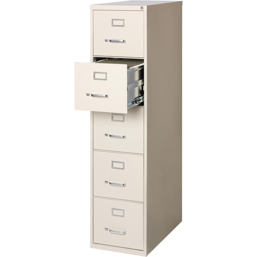 Lorell Fortress Series 26-1/2" Commercial-Grade Vertical File Cabinet - 15" Width x 26.5" Depth x 61" Height - 5 x Drawer(s) for File - Letter - Vertical - Ball-bearing Suspension, Heavy Duty, Securit. Picture 2