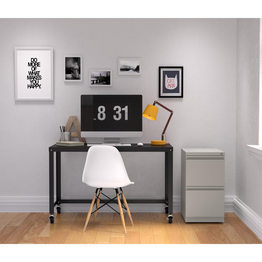 Lorell 23" File/File Mobile File Cabinet with Full-Width Pull - 15" Width x 22.9" Depth x 27.7" Height - 2 x Drawer(s) for File - Letter - Vertical - Ball-bearing Suspension, Security Lock, Recessed H. Picture 2